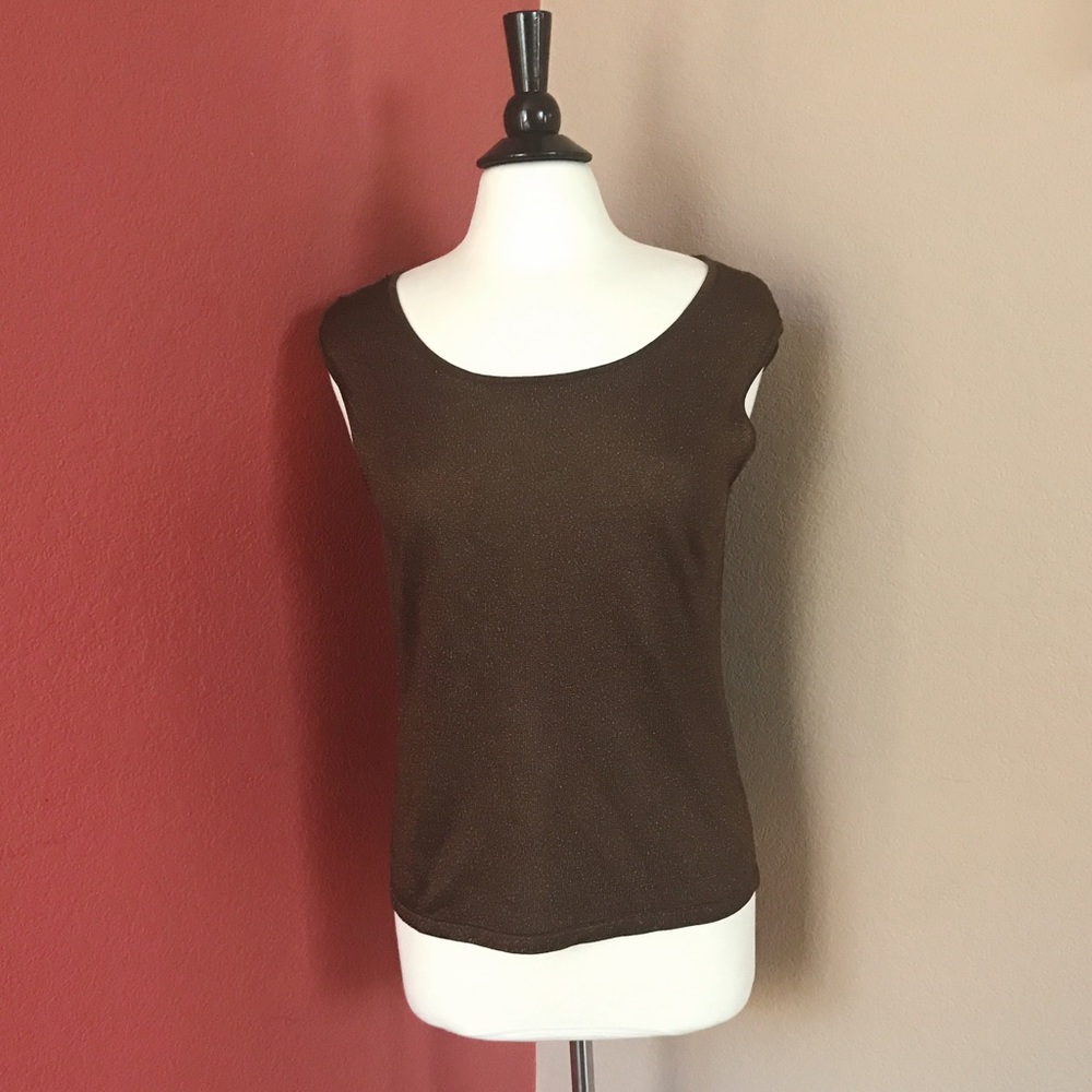 Ann Taylor LOFT Brown Shimmer Tank Top