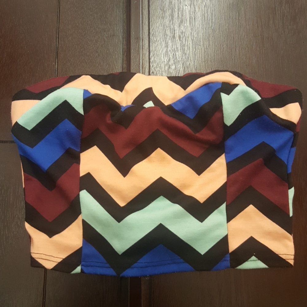 Pastel Pattern Crop Top w/ Bow Tie Back