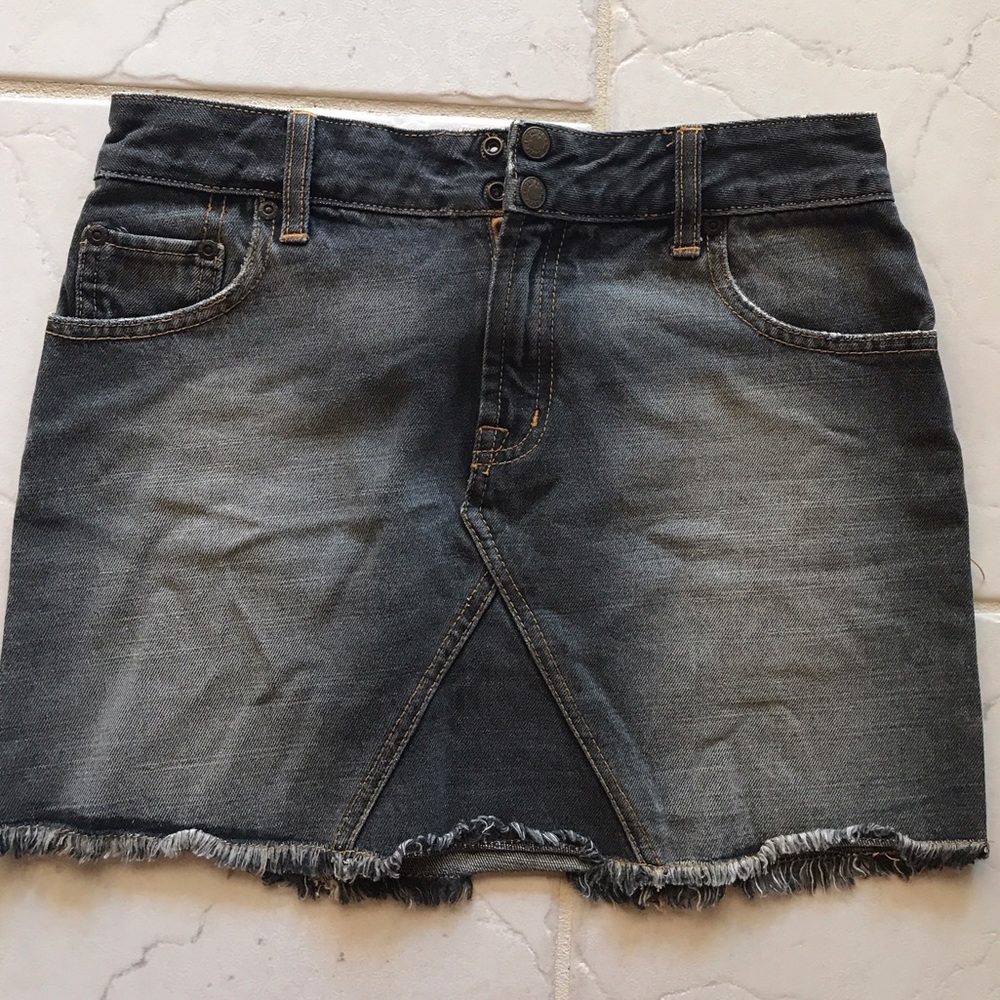Lucky brand gray denim mini skirt