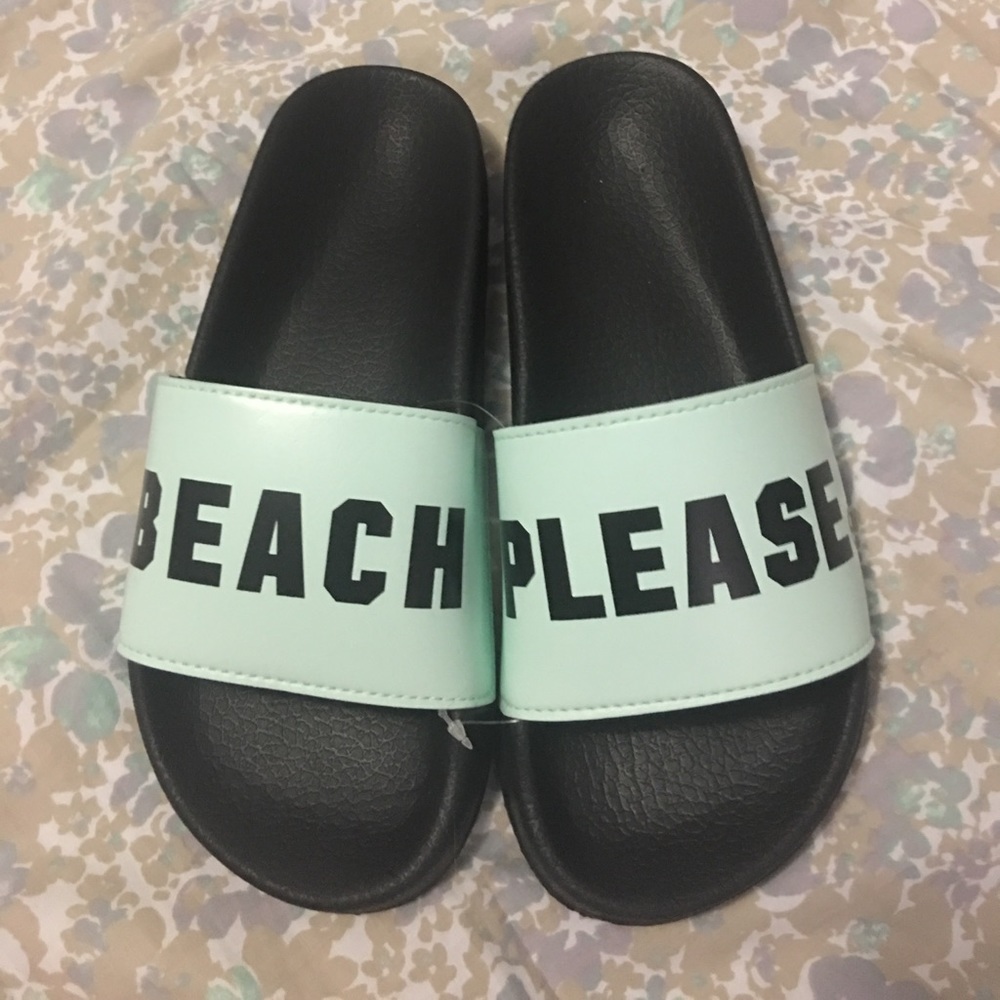 Pink "Beach Please" Slides