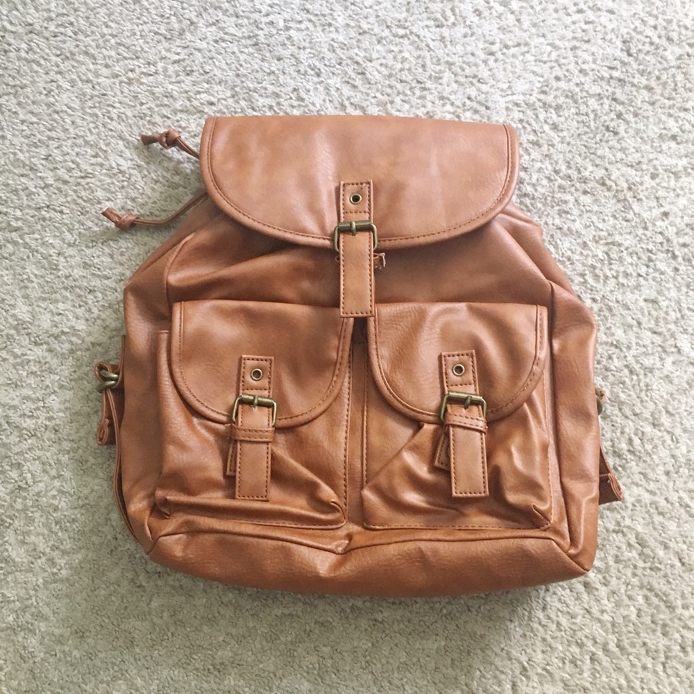 Faux Leather Backpack