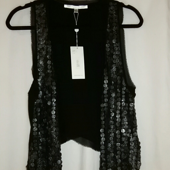 Walter Baker Jackets & Coats - NWT Walter Baker Black Matte Sequin Vest Walter Baker Jackets & Coats - NWT Walter Baker Black Matte Sequin Vest