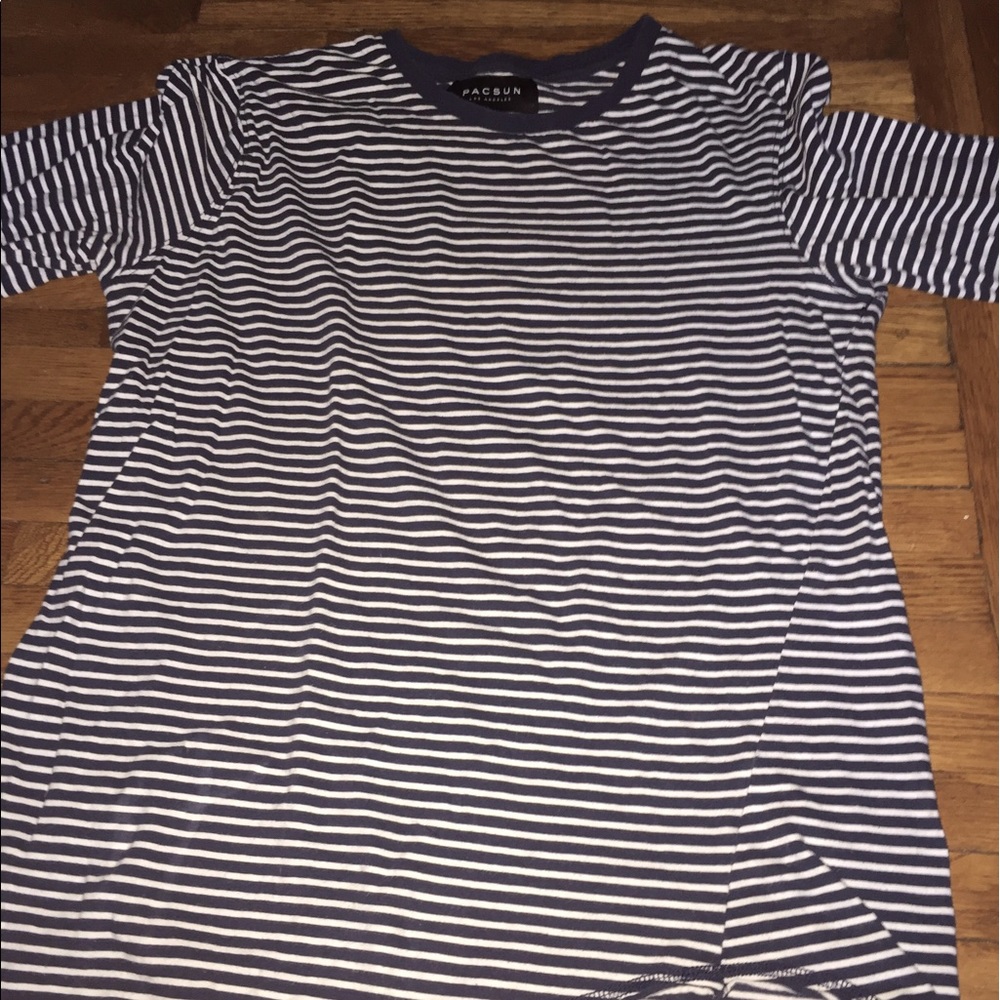Pacsun blue and white thin striped long sleeve T