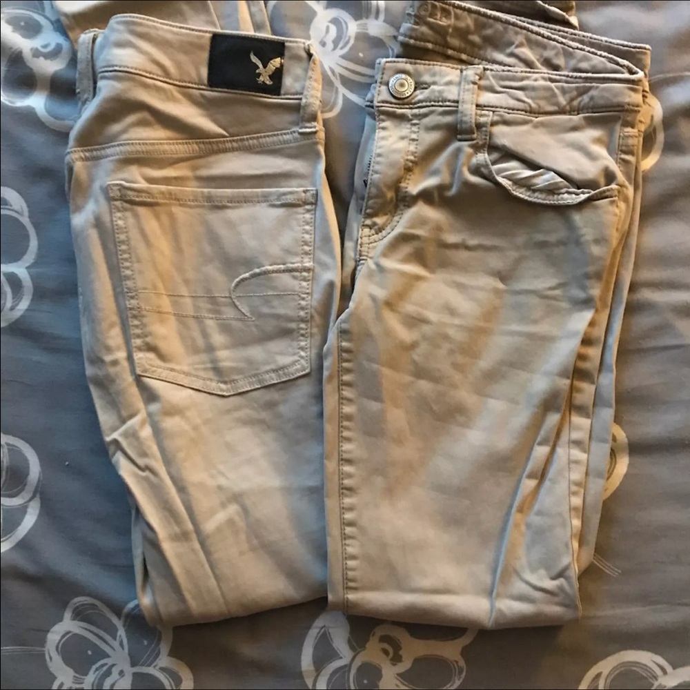 2 Pairs of AE Khaki Jeans