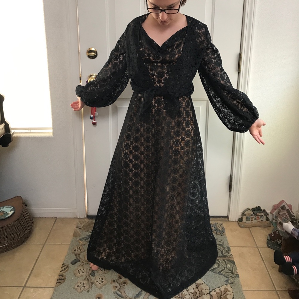Vintage Black Lace Ensemble