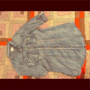 Light denim button down tunic