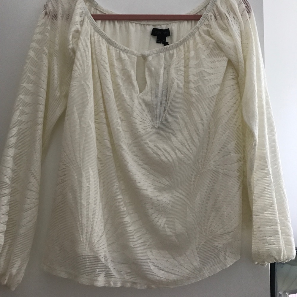 NWT ivory patterned off the shoulder blouse