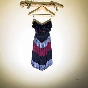 Color block silk dress