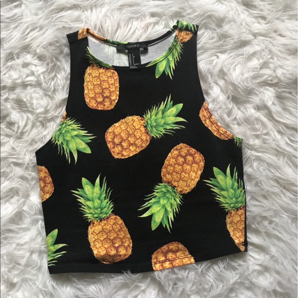 Forever 21 Pineapple Crop Top