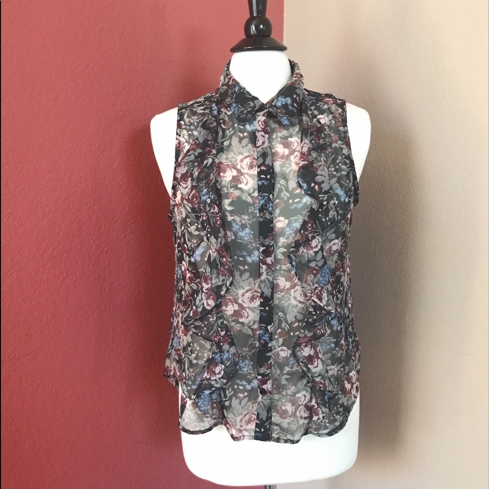 Band of Gypsies Floral Button Up Blouse