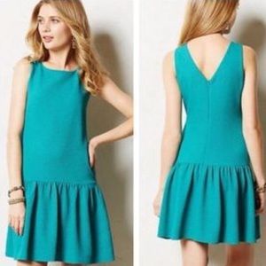 Maeve Teal Dropwaist Dress Anthropologie Large L Maeve Teal Dropwaist Dress Anthropologie Large L