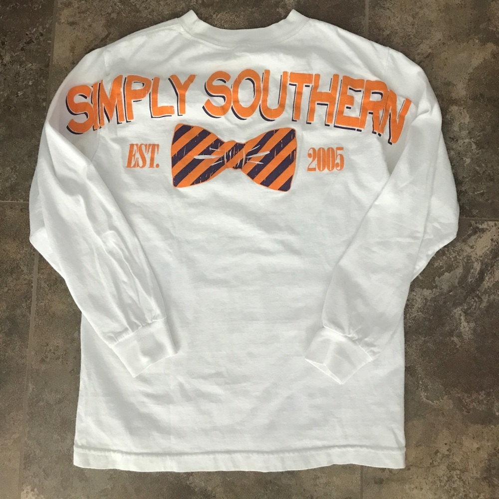 Simply Southern white long sleeve tee, XS