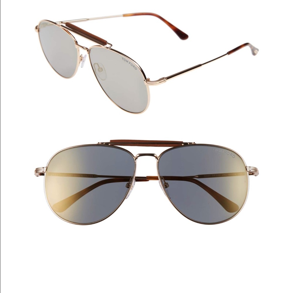 Authentic gold Tom Ford aviators sunglasses