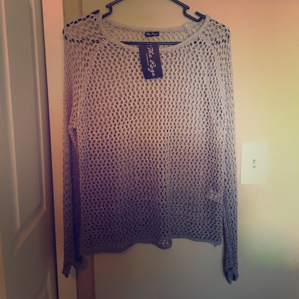 The Rage Grey long sleeve hole top - size Large