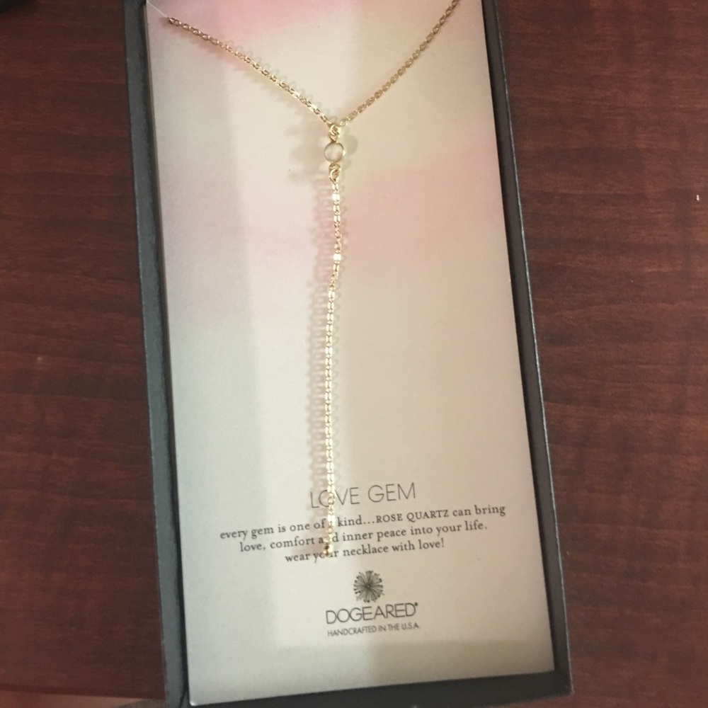 Dogeared Rose Quartz 'Love Gem' Necklace