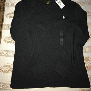 NWT gray polo Ralph Lauren long sleeve