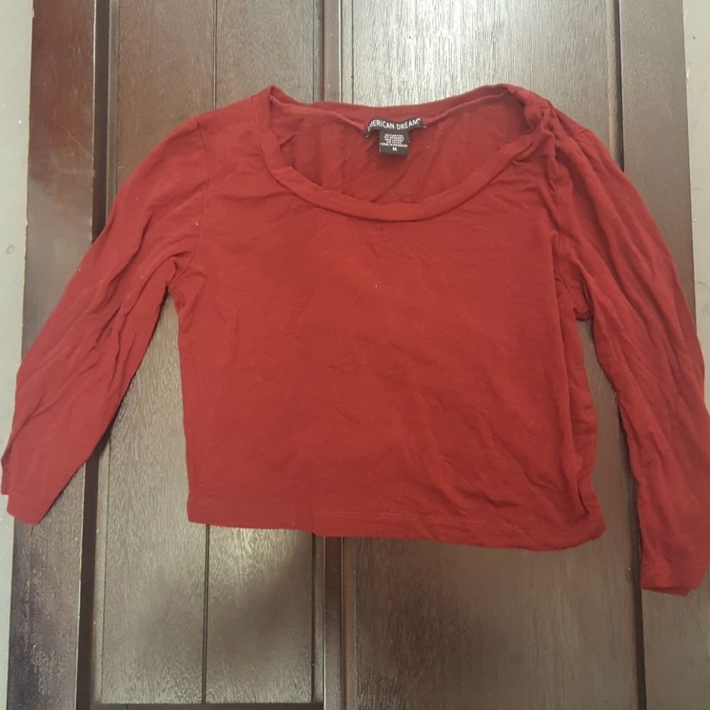 Varsity Long Sleeve Crop Top