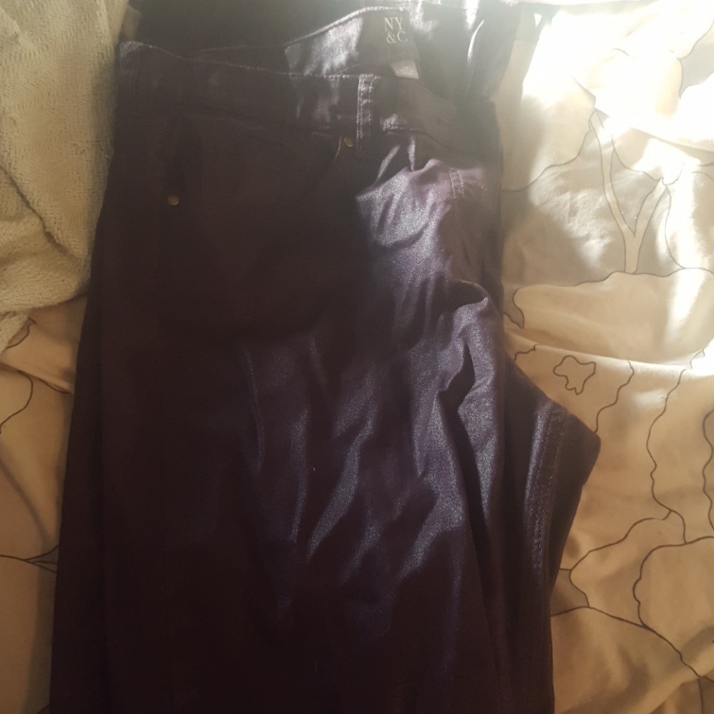 Faux leather jeans