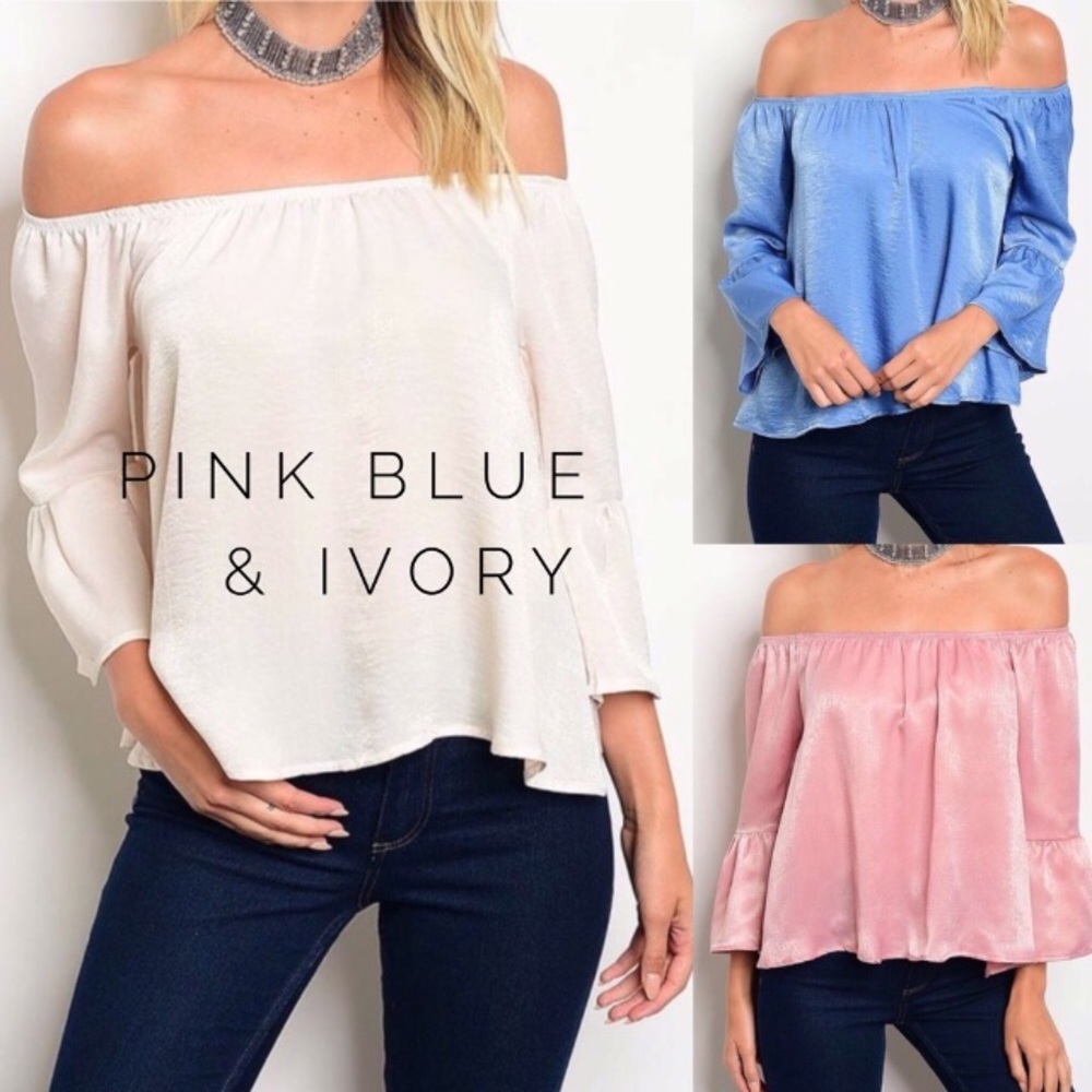 The Chic Petunia off the shoulder blouse S m L