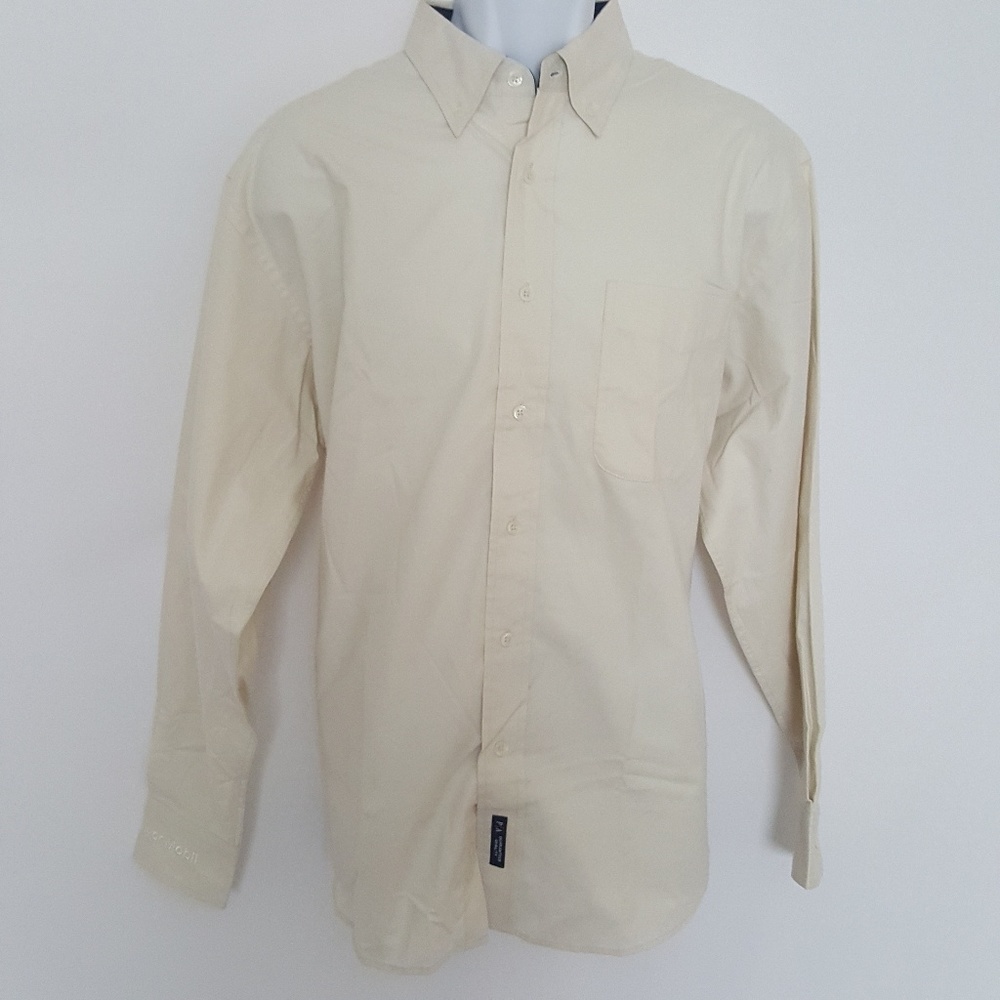 Port Authority Beige Mens Buttondown Shirt Size L