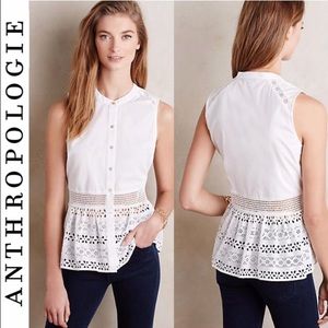 Anthropologie Sleeveless Button Down Sz. 8