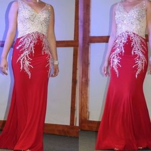 Red evening gown