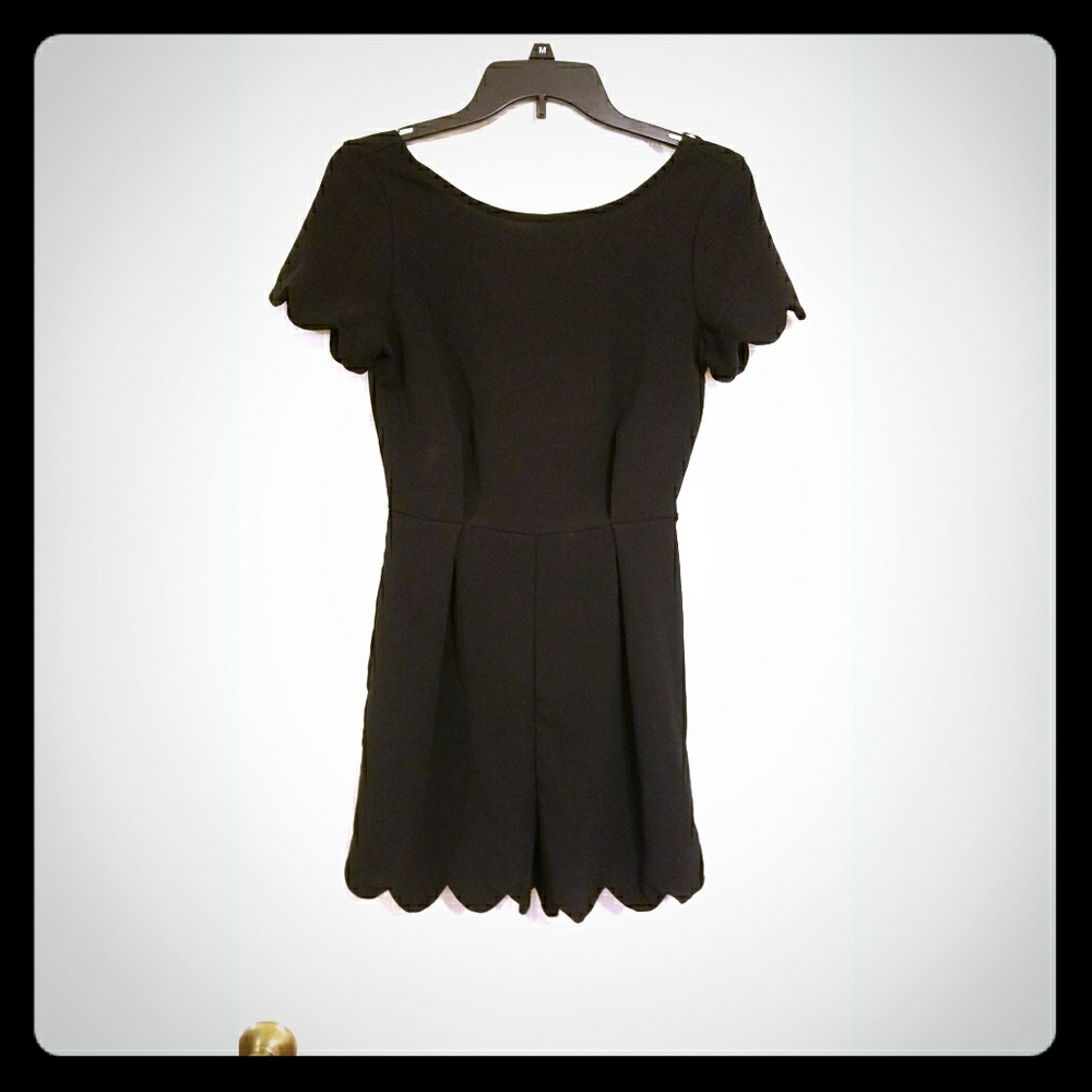 Scalloped Romper Dress