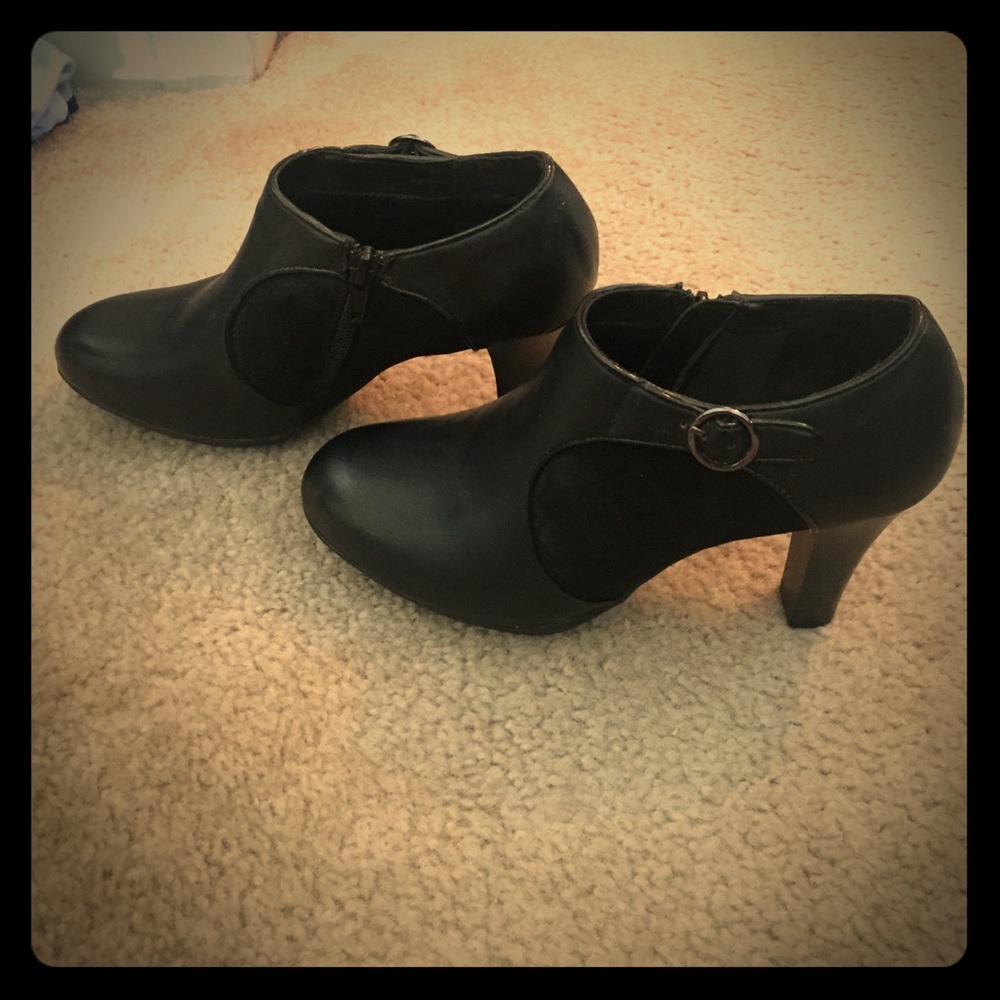 Black bootie heels