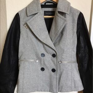 Calvin Klein Grey and Black Peacoat
