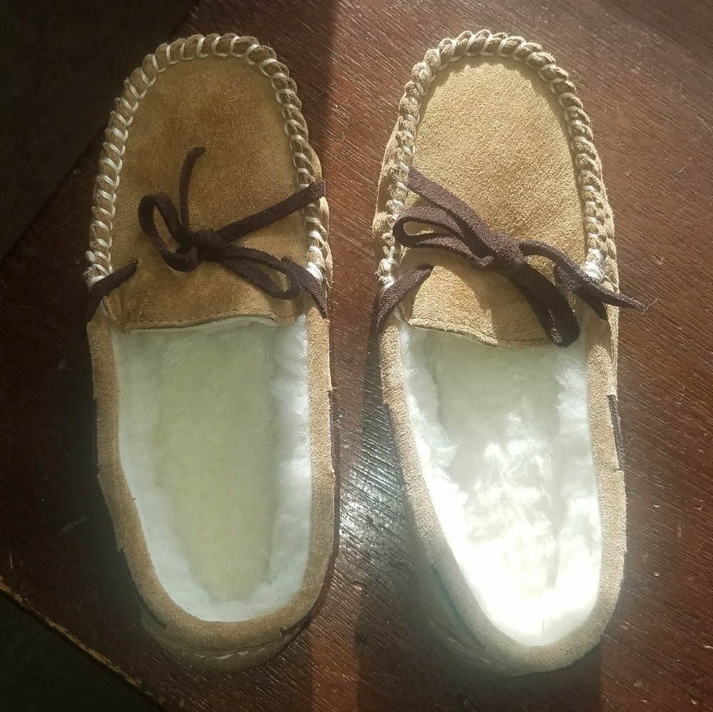 Tan slip on shoe
