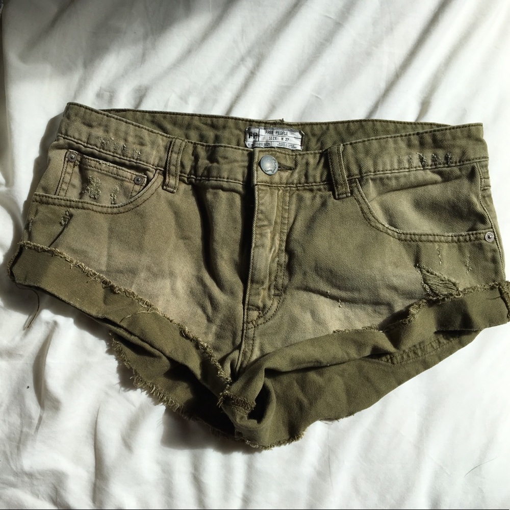 Free People Olive Green Shorts