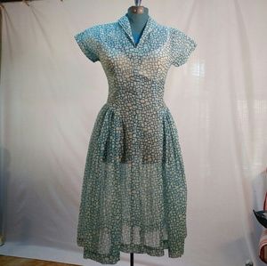 Vintage 1960s handmade sheer dress, beaded collar