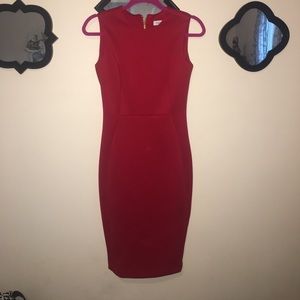 Red Calvin Klein Sleeveless Sheath Dress Size 2