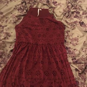 Suede wine dress