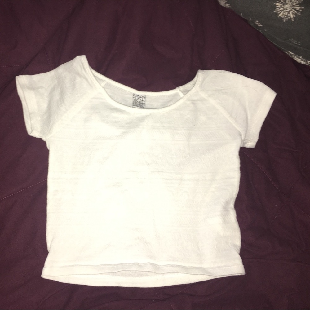 White printed crop top