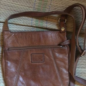 Fossil satchel, Authentic brown leather.