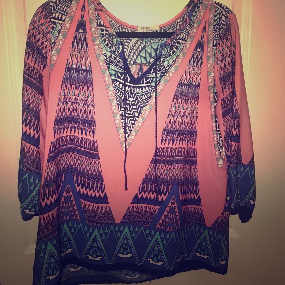 Pink and blue tunic