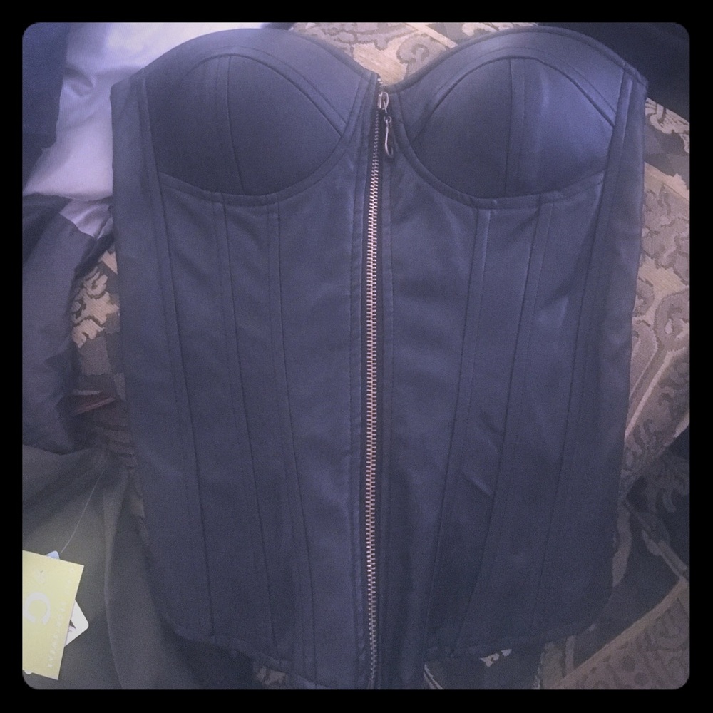 Women's Black...faux leather Corset