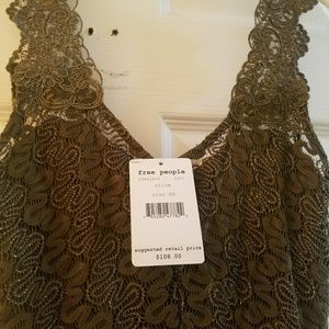 Olive colored Free People dress. New w/ tags.