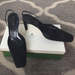 kate spade black satin "skylar" heels sz. 7