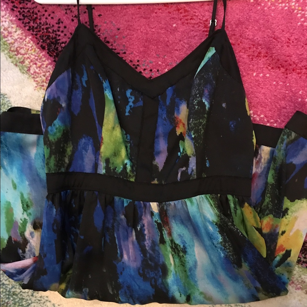 Gorgeous Multicolor Silky Party Dress