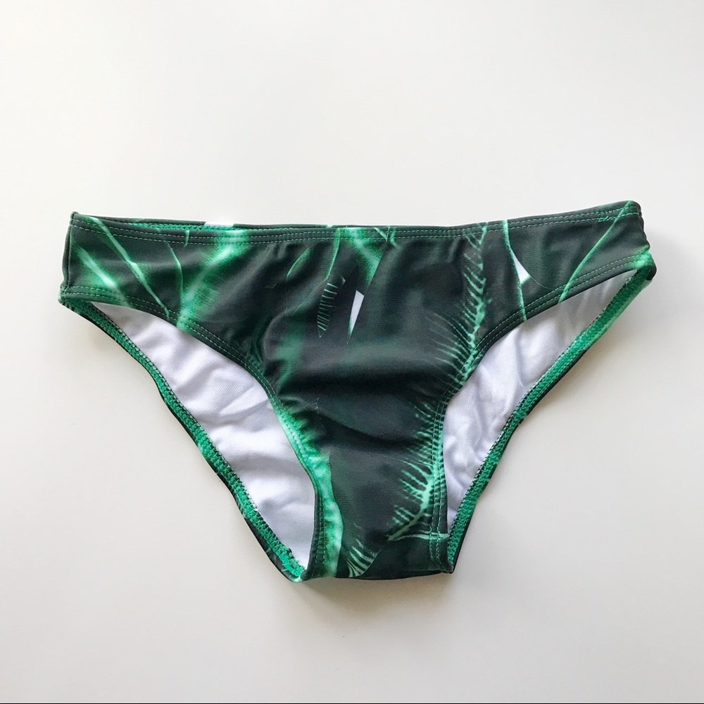 Banana / Palm Leaf Print High Neck Bikinis - Picture 5 of 7