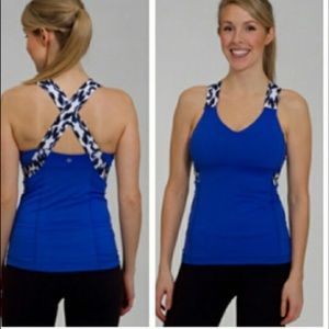 Lululemon Ikat Blue Push Your Limit Tank
