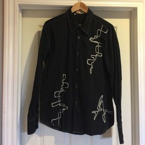 Black button down shirt