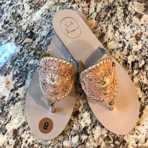 NWT Jack Rogers Georgica gold and cork size 8