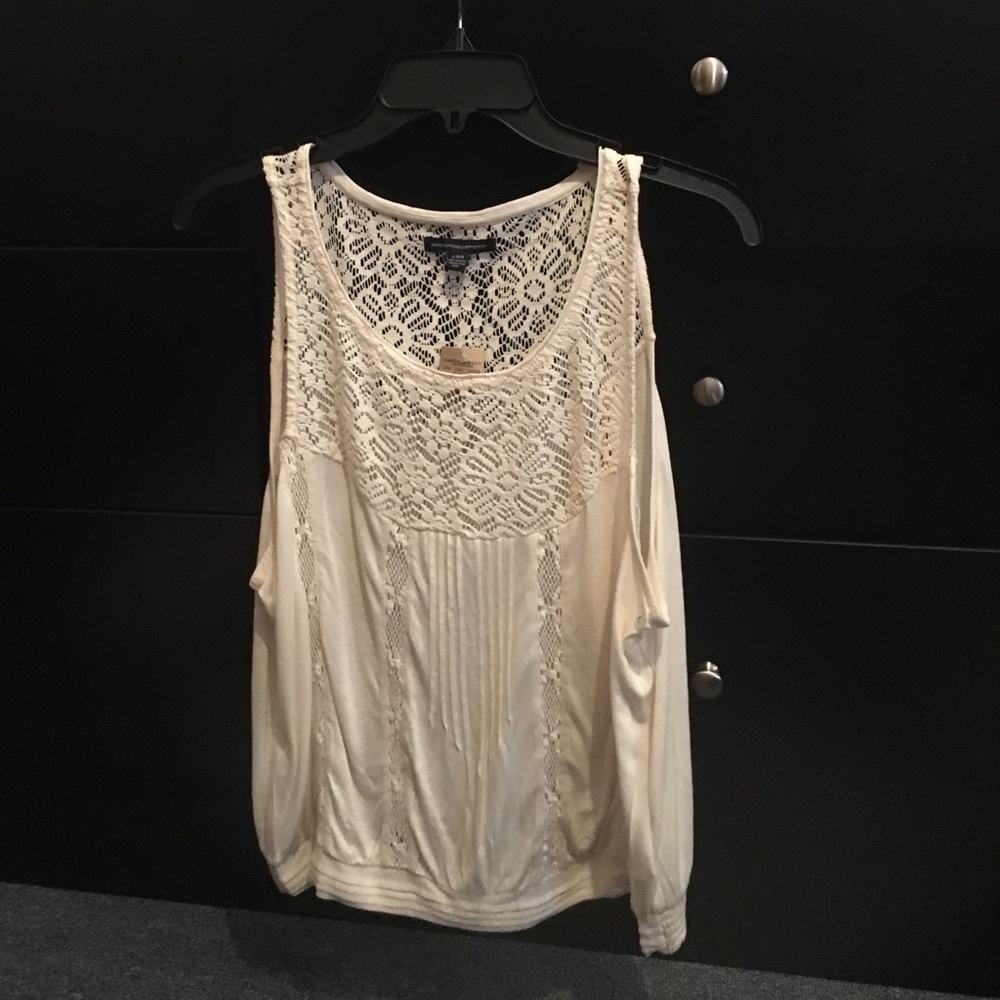 white sleeveless top