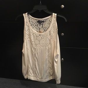 white sleeveless top