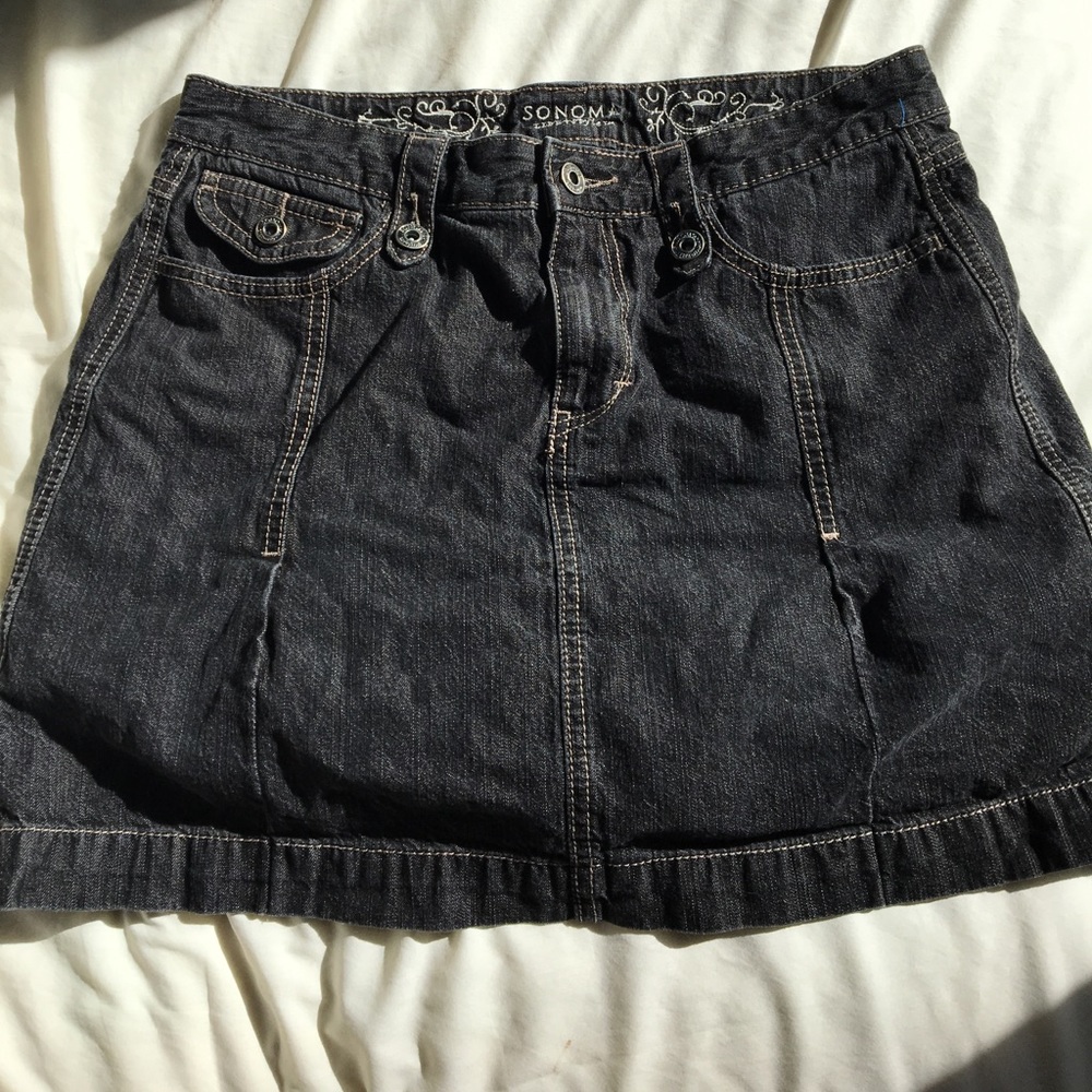 Black Denim Skirt