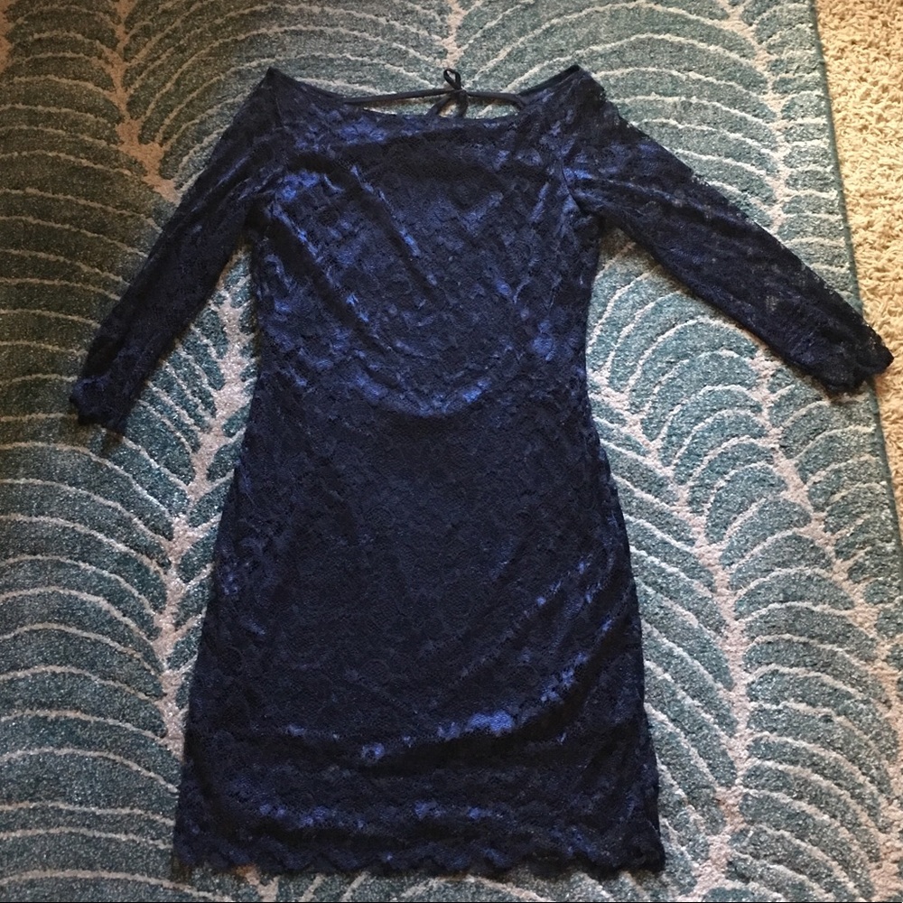 Ali & Kris Navy Lace Dress!