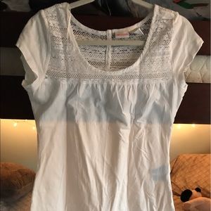 White H&M Shirt with Crochet Top